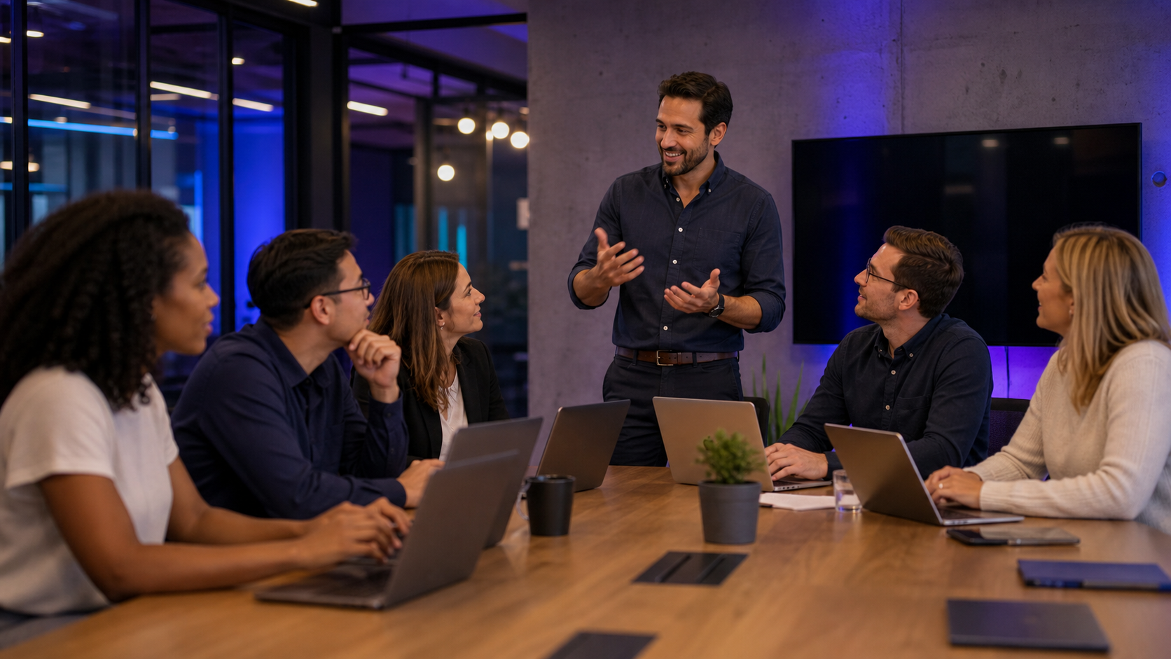 A team in a private AI training session